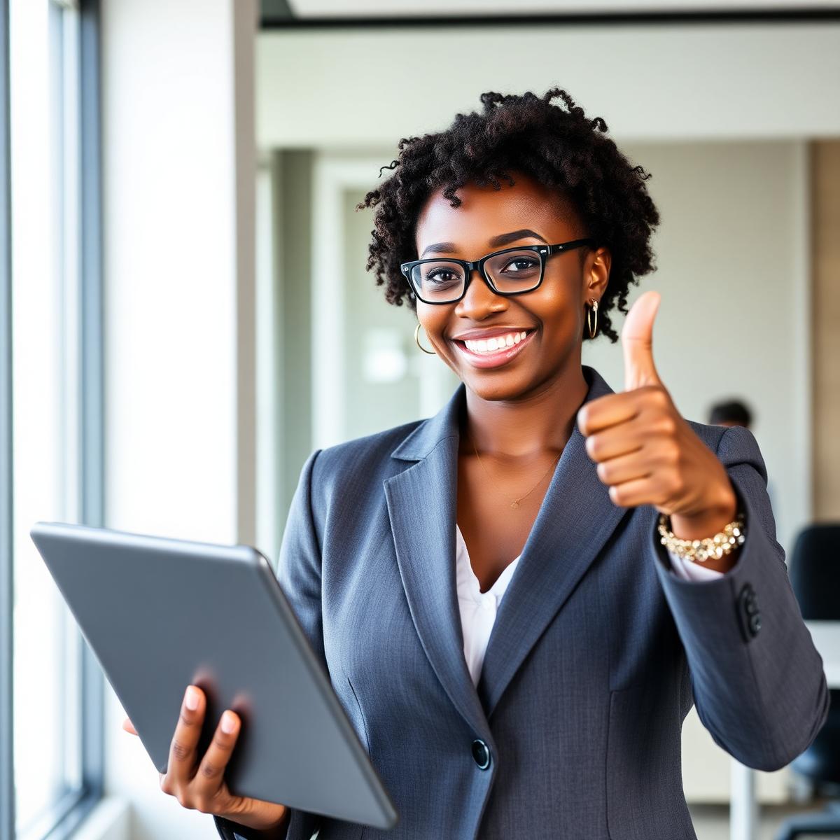 Consultant giving thumbs up